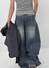Hatoro Studded Bijo Wide Denim Pants