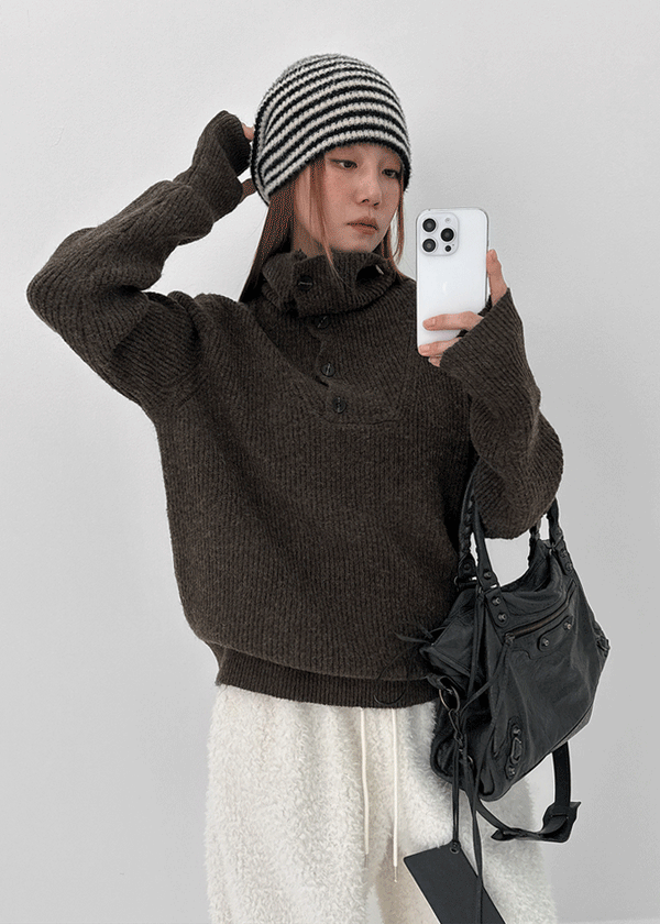 Coltem High Neck Warmer Turtleneckr Knit