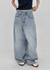 Comtian Back Pocket Washed Wide Denim Pants