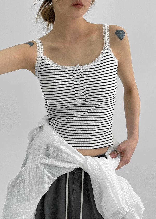 Flavor Lace Button Sleeveless (Built-in Cap)
