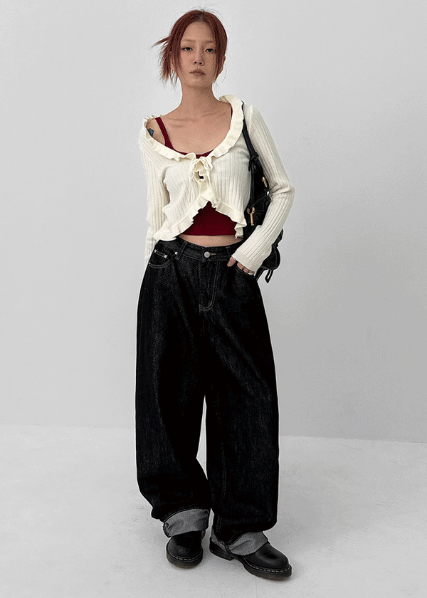 Kelube Bijo Raw Wide Denim Pants