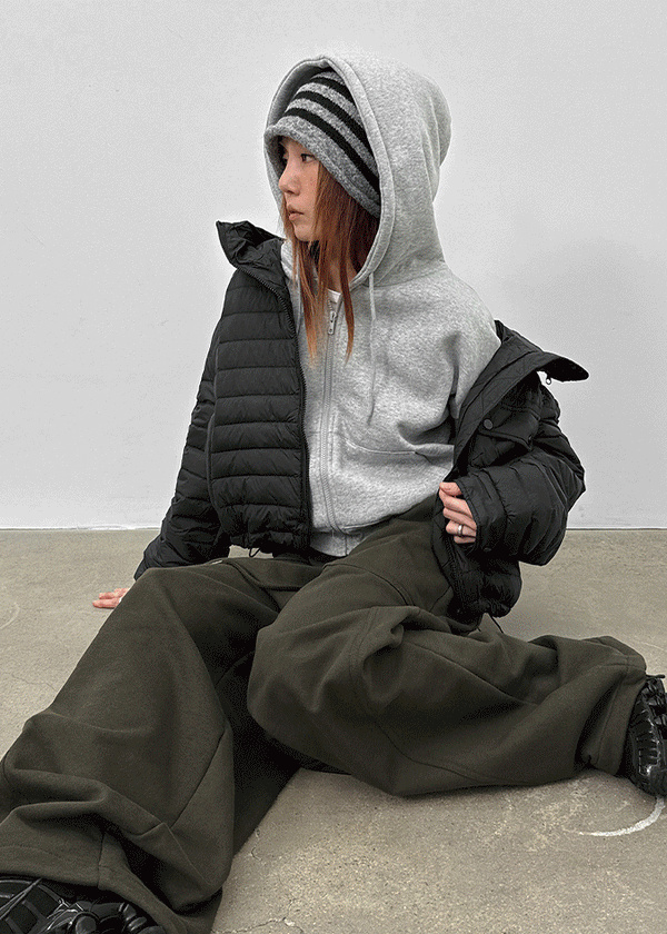 Delmi Hooded Crop Lightweight Padding (100% Duck Down)