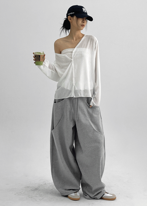 Kumble Summer See-through Loose-fit V-neck Cardigan