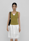 Forete V-neck Wrap Sleeveless Top