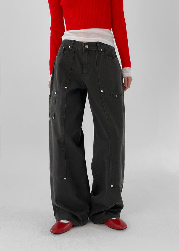 Nieten Zimmermann Breite Baumwollhose