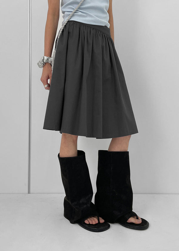 Selecty leather folding flip-flop middle boots