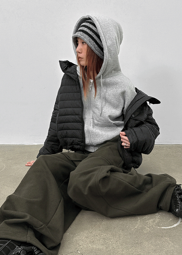 Delmi Hooded Crop Lightweight Padding (100% Duck Down)