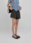 Nicket Roll-up Cotton Shorts (Belt Set)