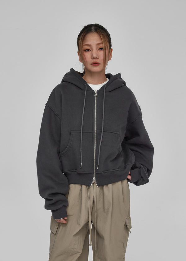 Selang Two Way Sheep Fleece Hooded Zip Up