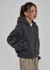 Selang Two Way Sheep Fleece Hooded Zip Up
