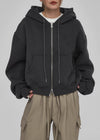 Selang Two Way Sheep Fleece Hooded Zip Up