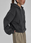 Selang Two Way Sheep Fleece Hooded Zip Up