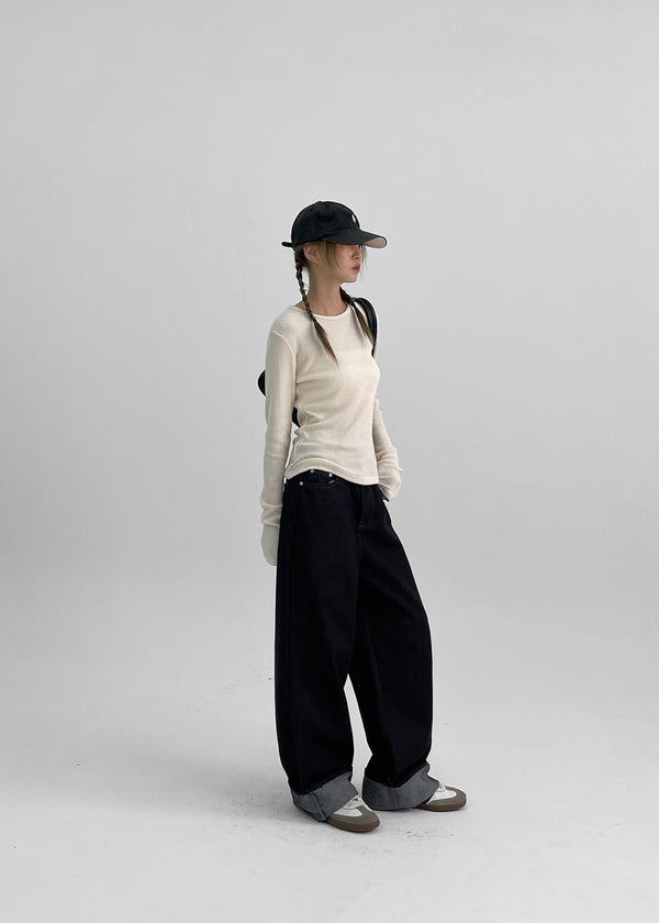 Kukah Non-Fade Raw Wide Denim Pants