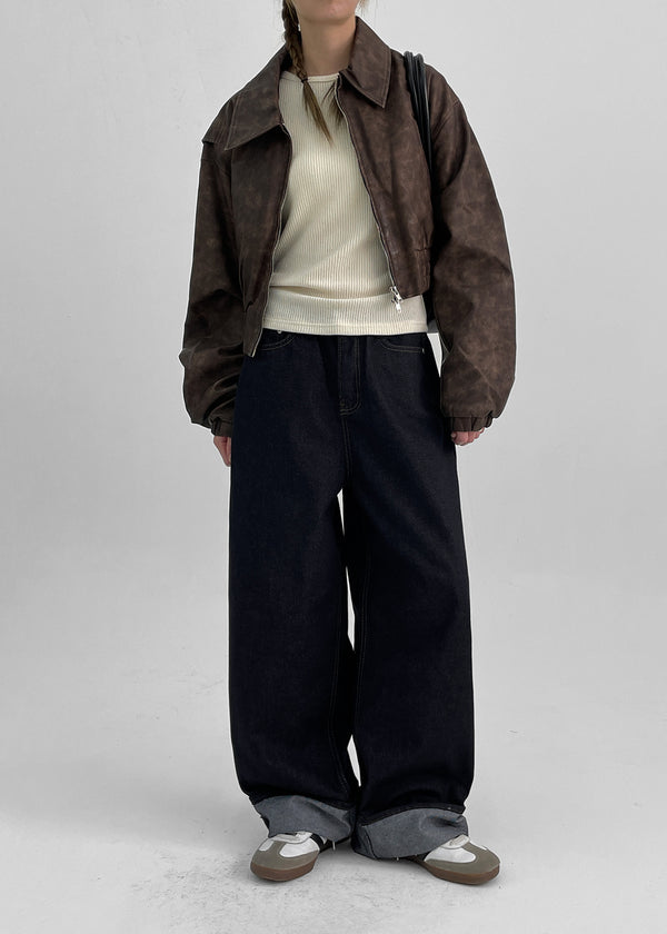 Kukah Non-Fade Raw Wide Denim Pants