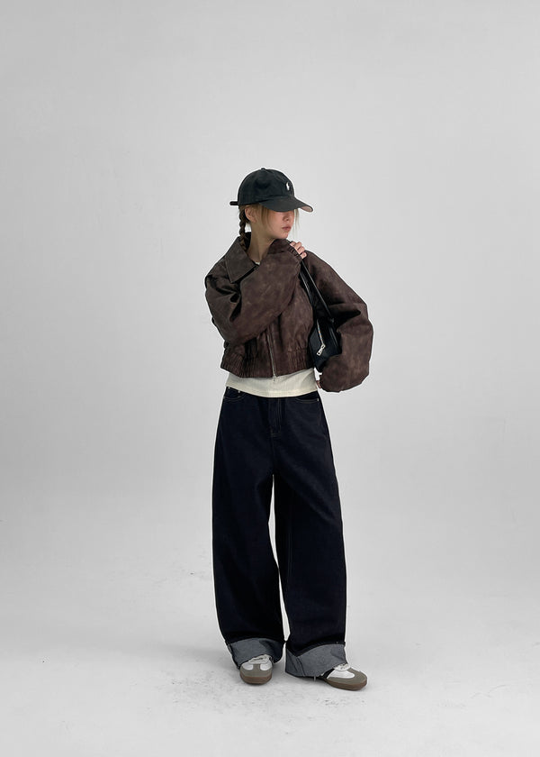 Kukah Non-Fade Raw Wide Denim Pants