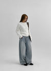 Moblanc One Tuck Wide Denim Pants