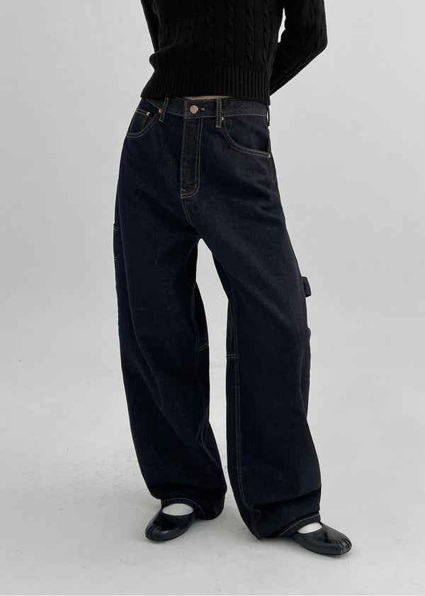 Urandi Non-Fade Raw Carpenter Denim Pants