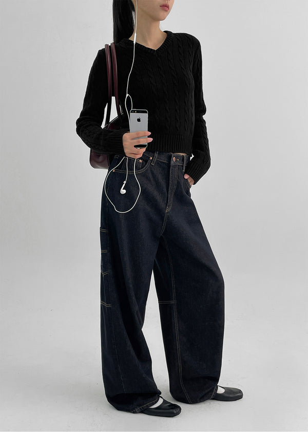 Urandi Non-Fade Raw Carpenter Denim Pants