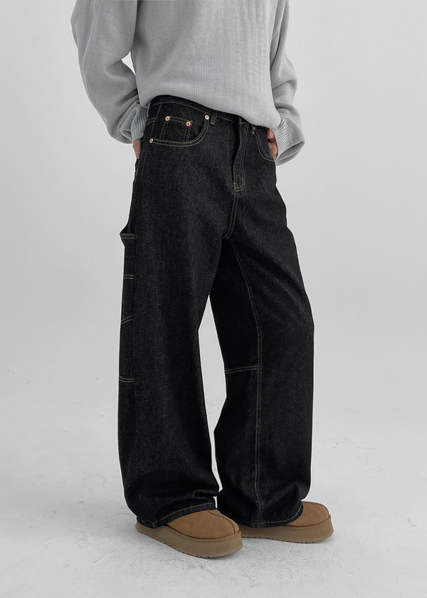Urandi Non-Fade Raw Carpenter Denim Pants
