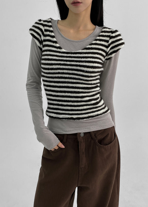 Helmon Stripe Unik Knit Short Sleeve T-shirt