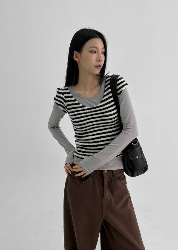 Helmon Stripe Unik Knit Short Sleeve T-shirt