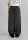 (UNISEX) Roll bendable fleece string pants