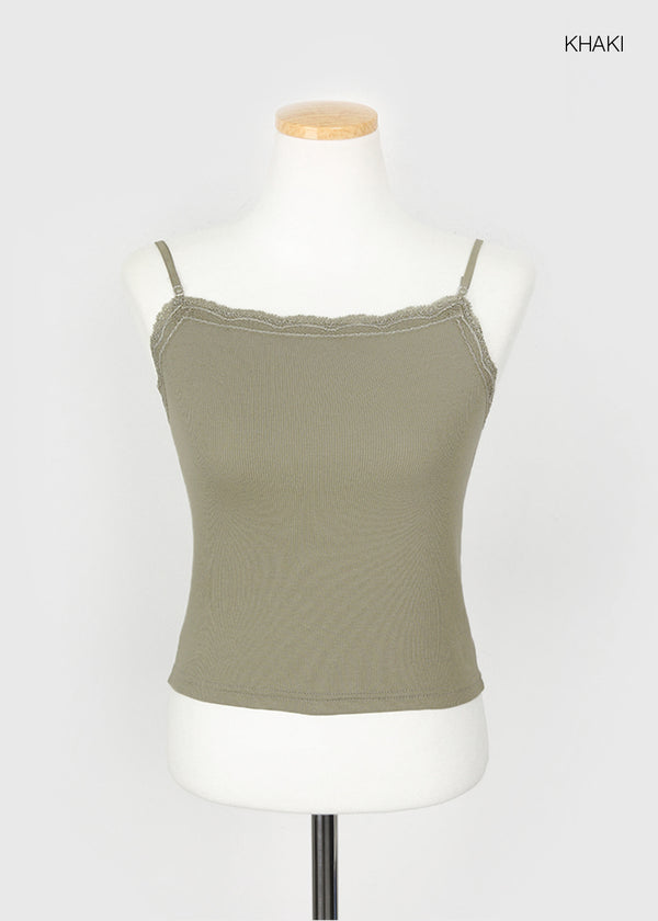 Lace-Trimmed Sleeveless Top