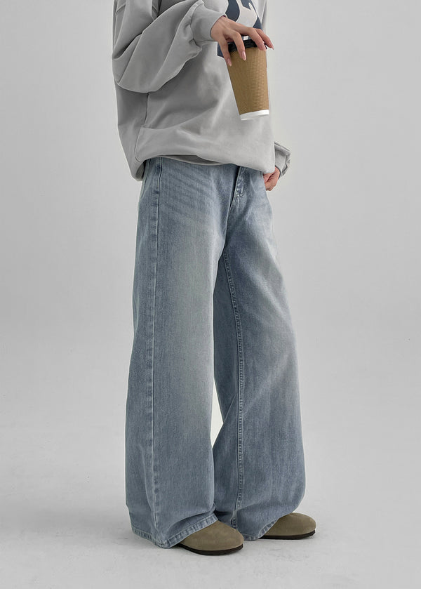 Dejoua Washing Wide Denim Pants