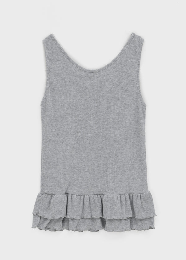 Rockydo Frill Schicht Ribbed Ärmelloses T-Shirt