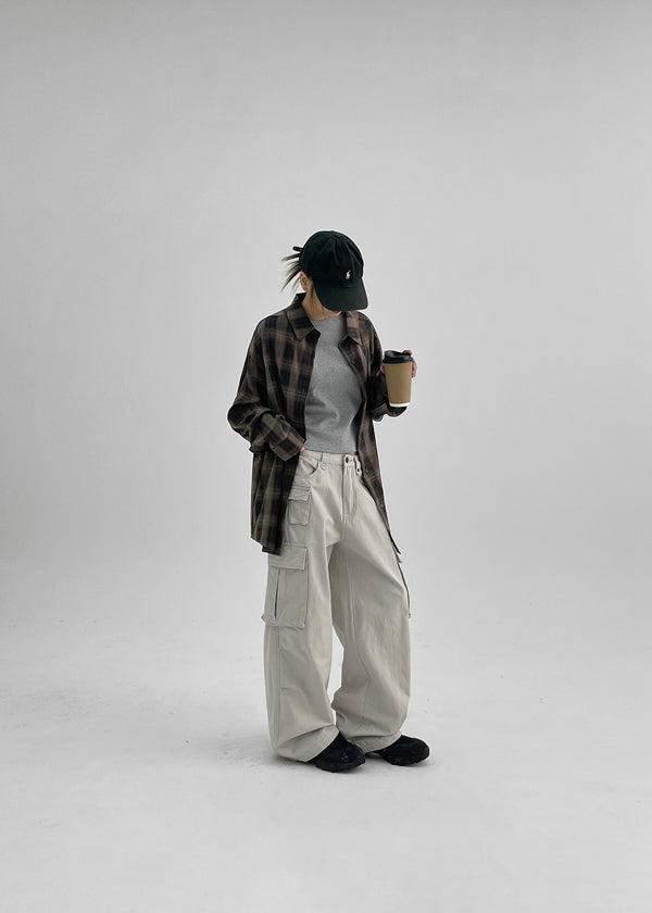 Crank Cotton Wide Cargo Pants