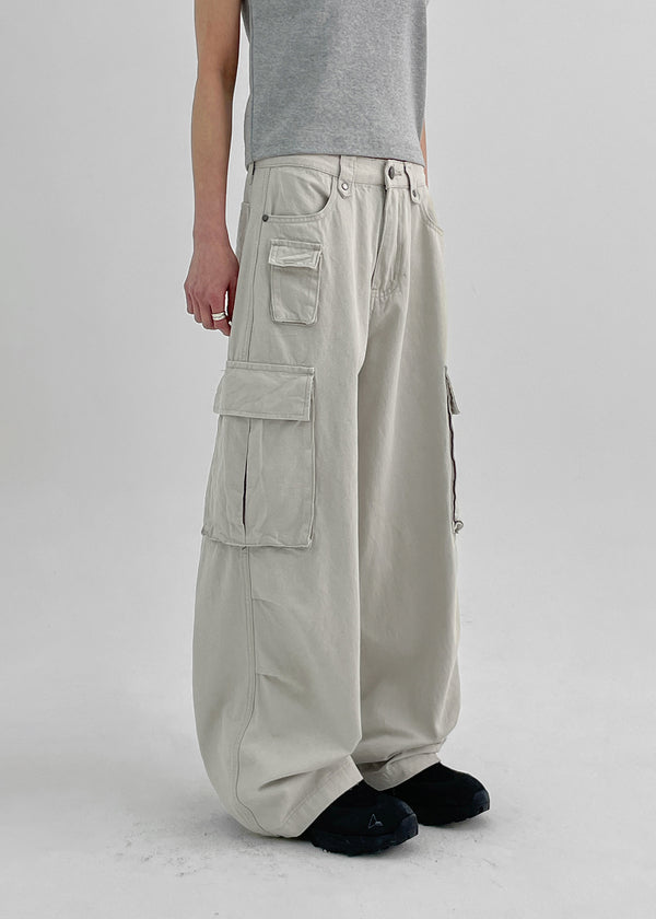 Crank Cotton Wide Cargo Pants