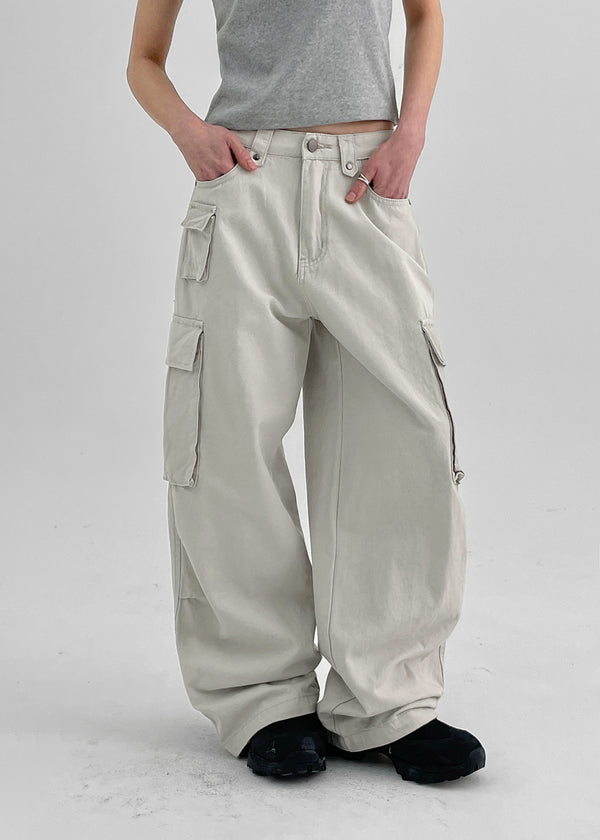Crank Cotton Wide Cargo Pants