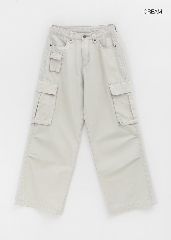 Crank Cotton Wide Cargo Pants