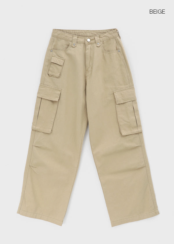 Crank Cotton Wide Cargo Pants