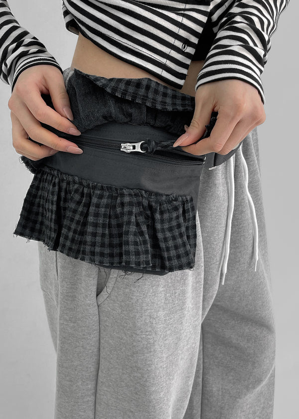 Bolso de cinturón multi Check con botón Snap de Ponko