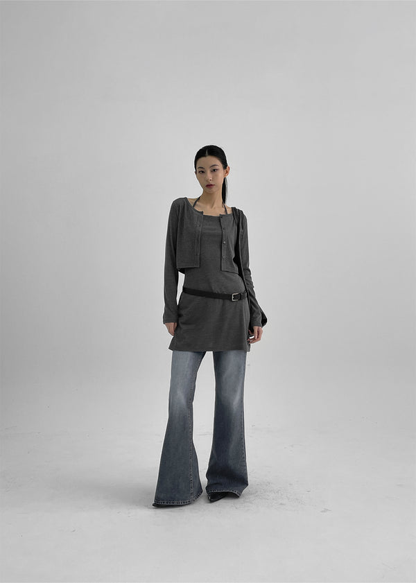 Bonia Boots Cut Washing Denim Pants