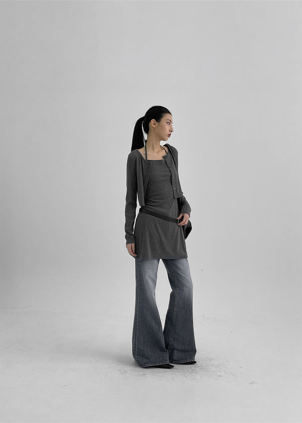 Bonia Boots Cut Washing Denim Pants