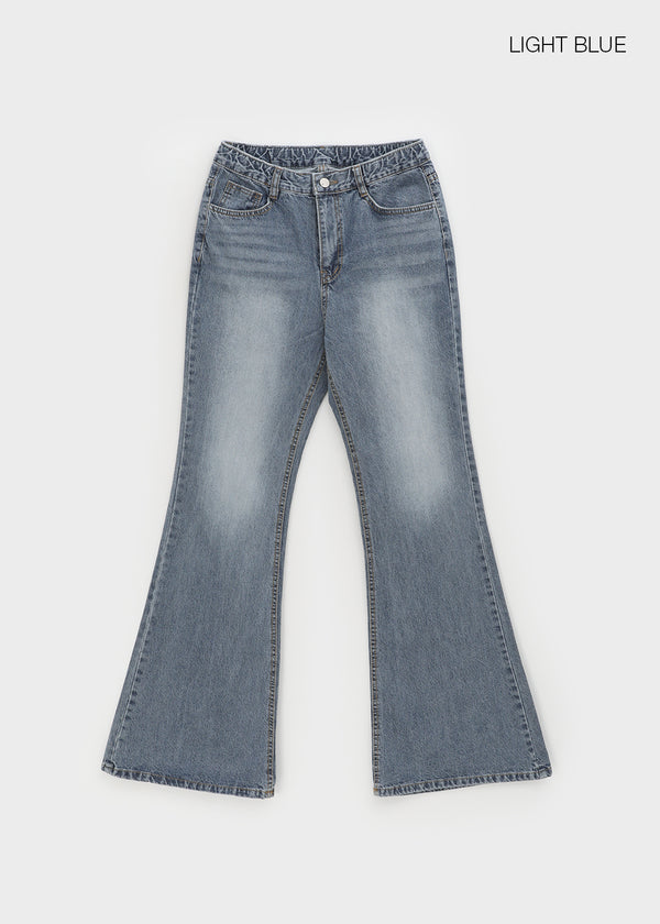 Bonia Boots Cut Washing Denim Pants