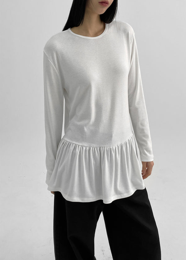 Elvito Frill Layered Long Sleeve T-shirt