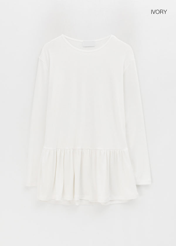 Elvito Frill Layered Long Sleeve T-shirt