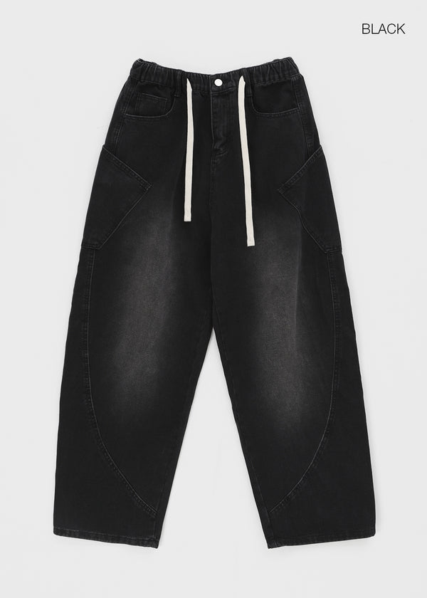 (UNISEX) Kolgen Pocket Balloon Denim Pants