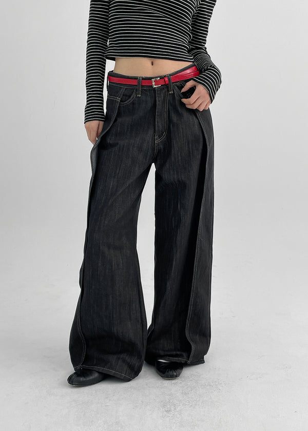 Cheate Square Slim Leather Belt