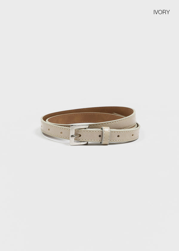 Cheate Square Slim Leather Belt