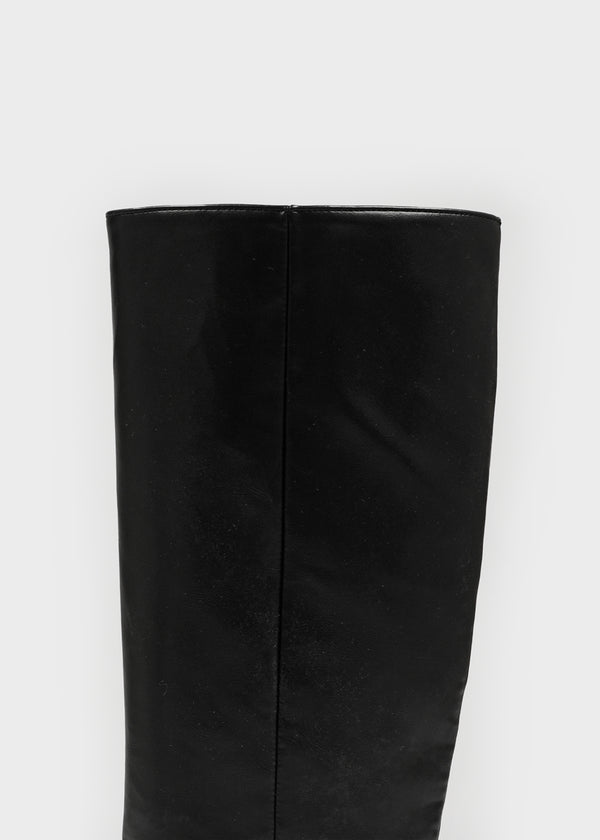 Milua Buckle Leather Long Boots
