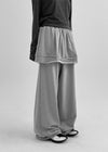 Nanaring Banding Layered Skirt Pants