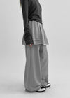 Nanaring Banding Layered Skirt Pants