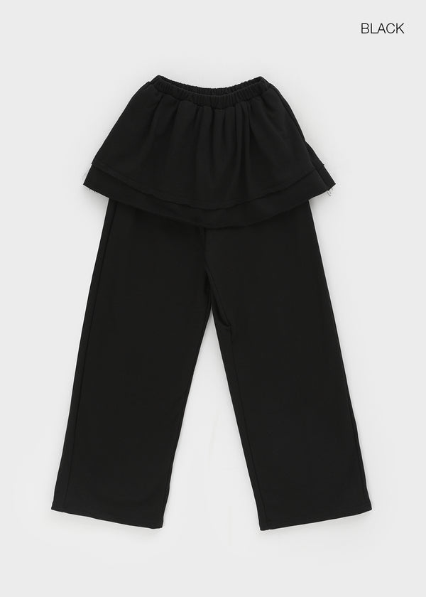 Nanaring Banding Layered Skirt Pants