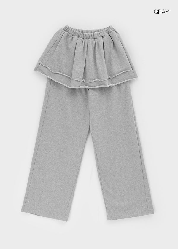 Nanaring Banding Layered Skirt Pants