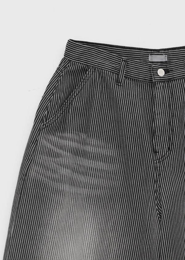 (UNISEX) Montton Stripe Wide Denim Balloon Pants