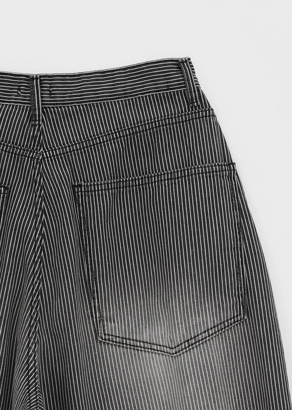 (UNISEX) Montton Stripe Wide Denim Balloon Pants